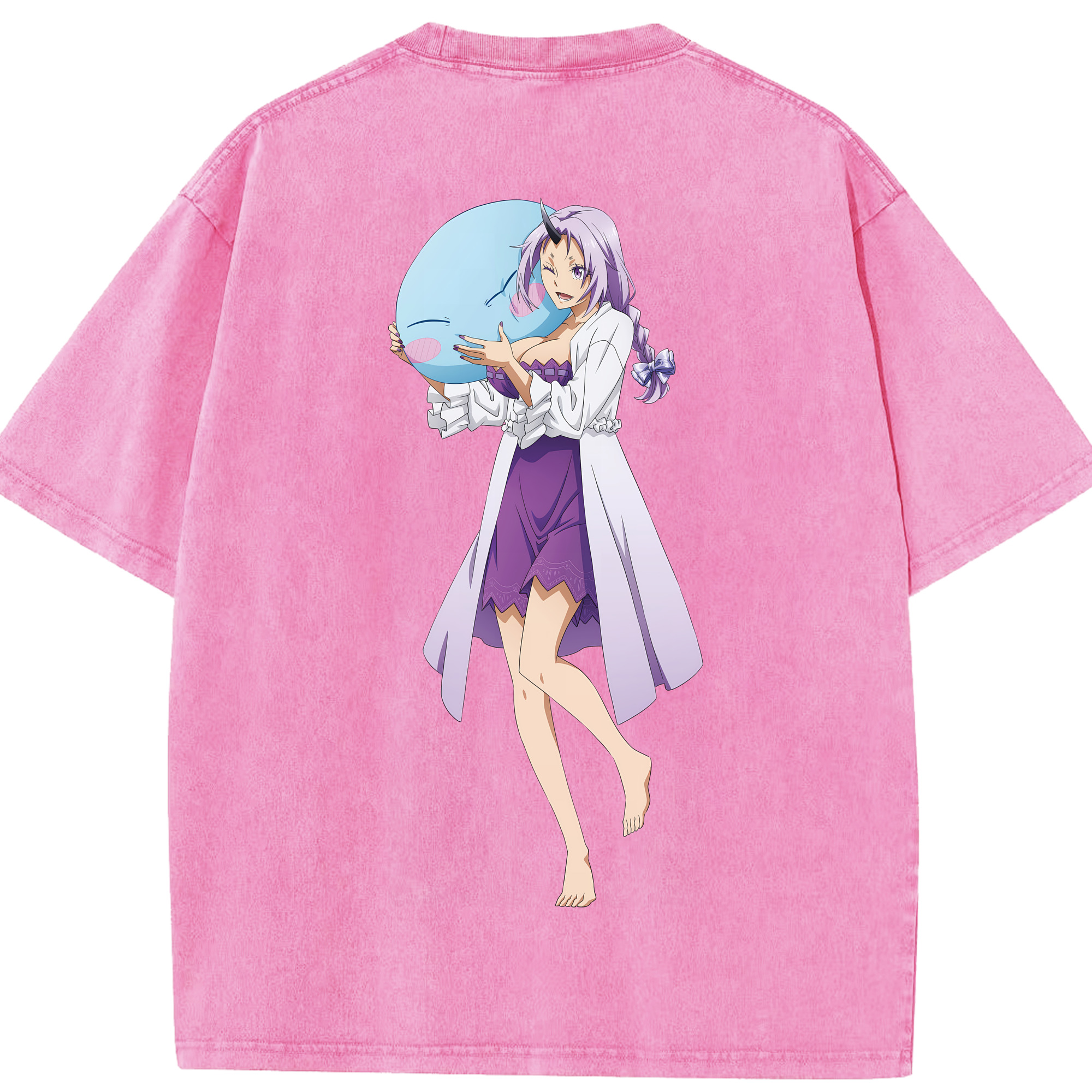 （画像用） 転スラ Regarding Reincarnated to Slime 綿100% ヴィンテージ風 半袖Tシャツ（背面プリント）